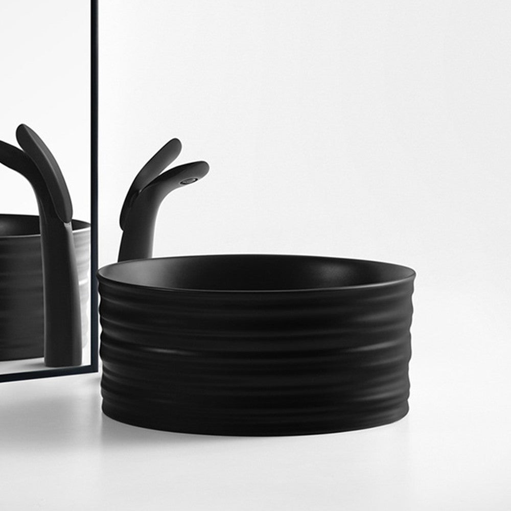 Runden 16", Lavabo - Noir mat