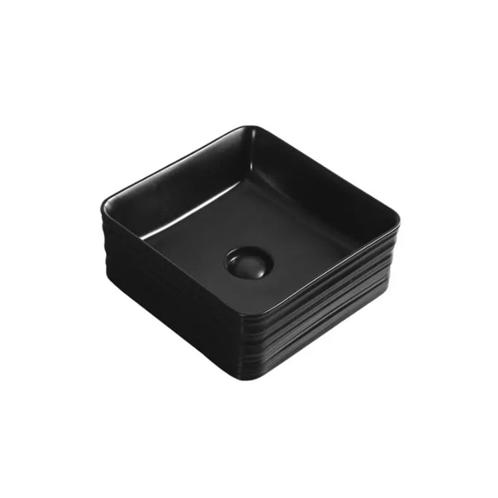 Quadra 15", Lavabo carré - Noir mat