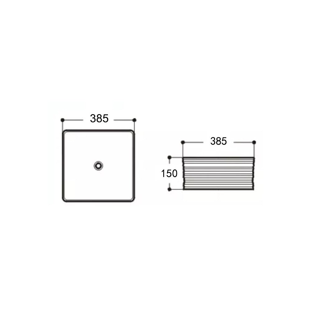 Quadra 15", Lavabo carré - Noir mat