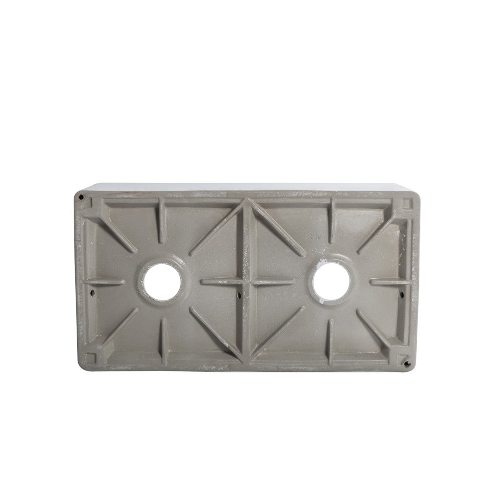 Balios, 33" Évier Double en porcelaine blanc lustré