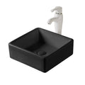 Sulawe, Lavabo en porcelaine - Noir mat
