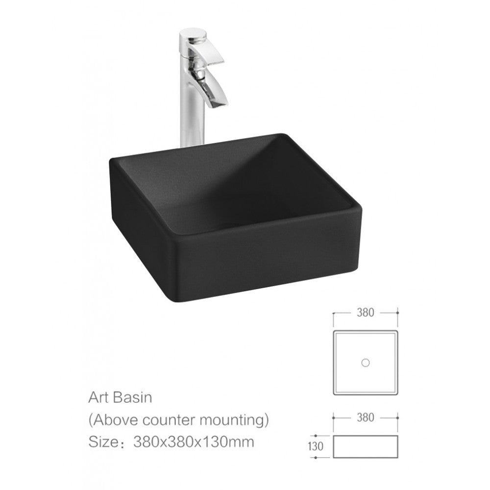 Sulawe, Lavabo en porcelaine noir mat