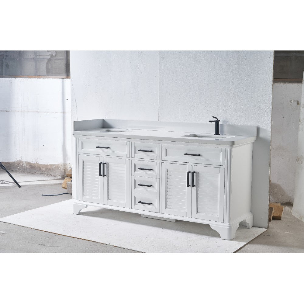 Vanité double en bois massif VELA 72"