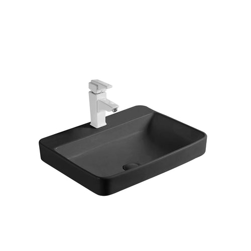 Aine, Lavabo en porcelaine - Noir mat