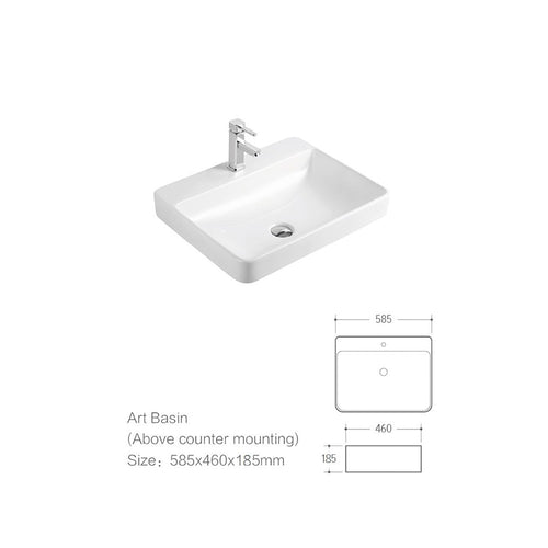 Aine Blanc lustré, Lavabo en porcelaine