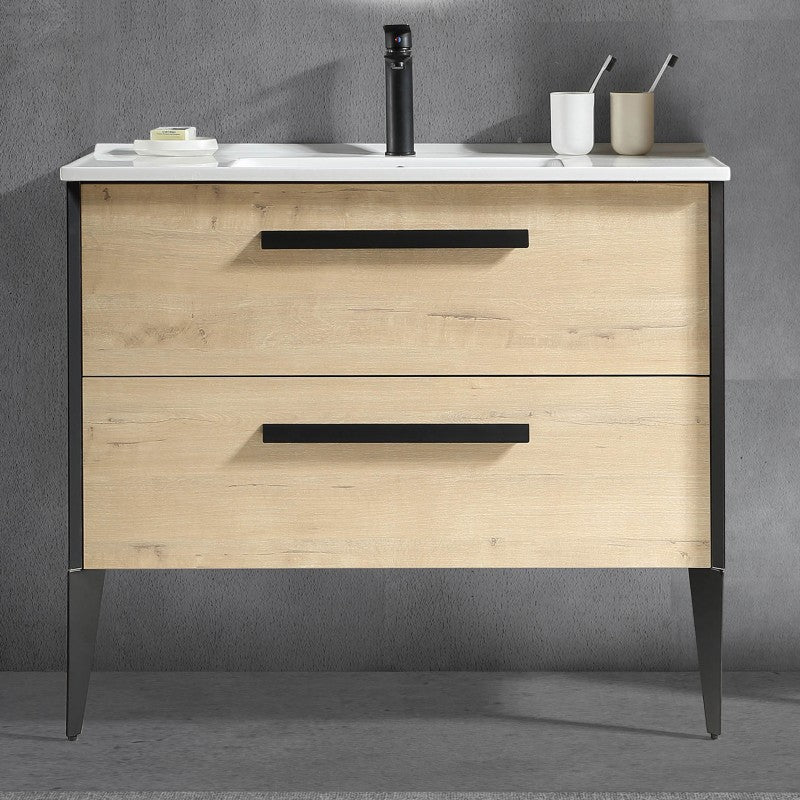 Helsinki 39,5", Vanité sur pied - Vick Oak