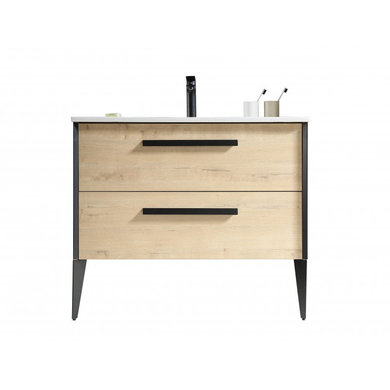 Helsinki 39,5", Vanité sur pied - Vick Oak