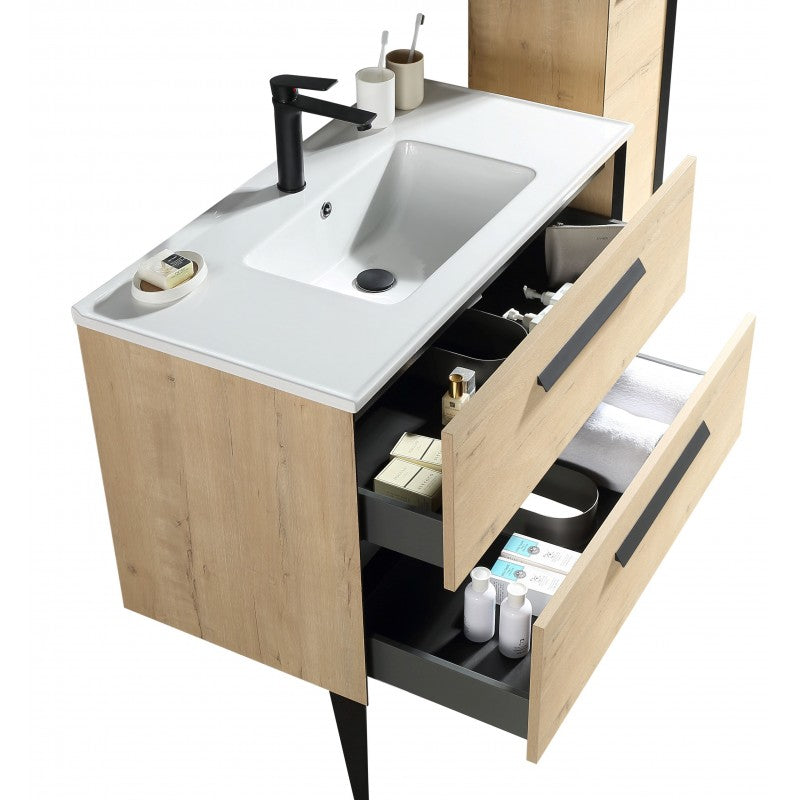 Helsinki 39,5", Vanité sur pied - Vick Oak