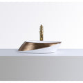 Odin 20.5", Lavabo en porcelaine - Or foncé et blanC