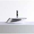 Odin 20.5", Lavabo en porcelaine - Argent et blanc