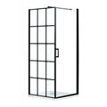 Edda 36", Douche carrée noire à charnière