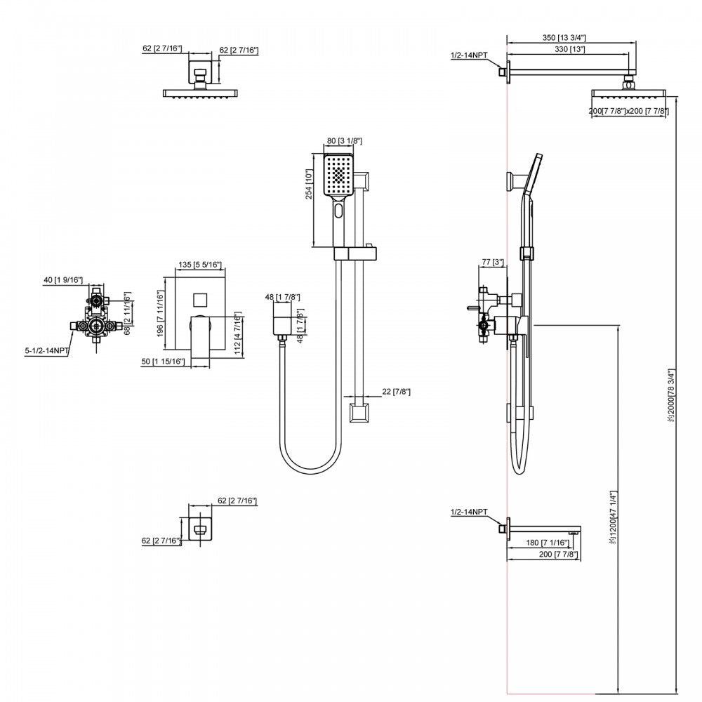 Ares, Robinet de bain et douche - Chrome poli
