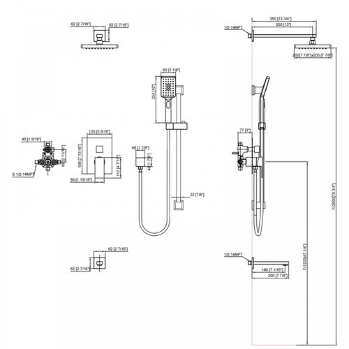 Ares, Robinet de bain et douche - Chrome poli