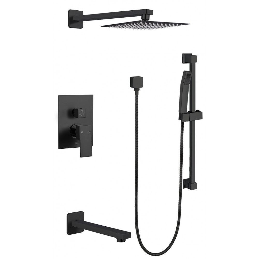 Ares, Robinet de bain et douche - Noir mat