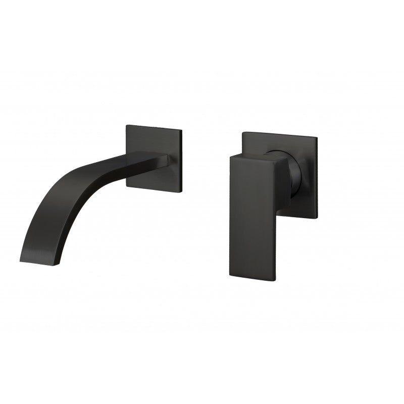 Déméter, Robinet de lavabo mural - Noir mat