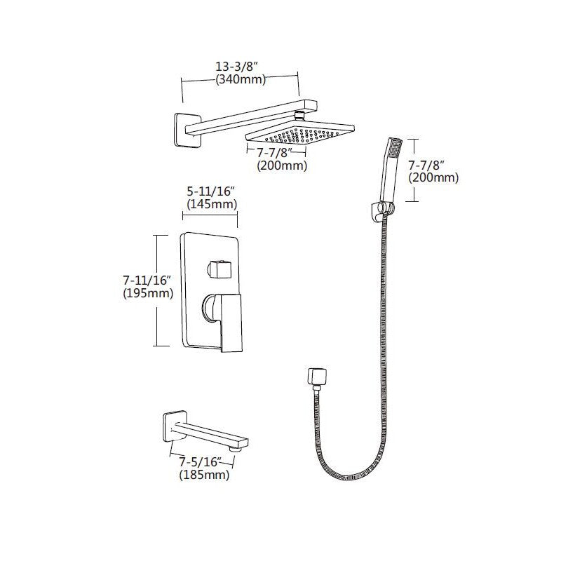 Ares, Robinet de bain et douche - Chrome poli