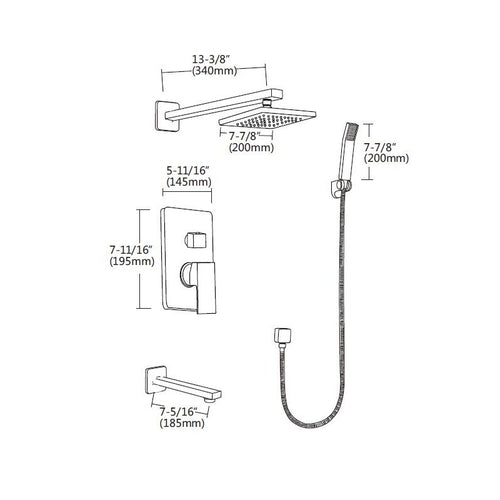 Ares, Robinet de bain et douche - Chrome poli