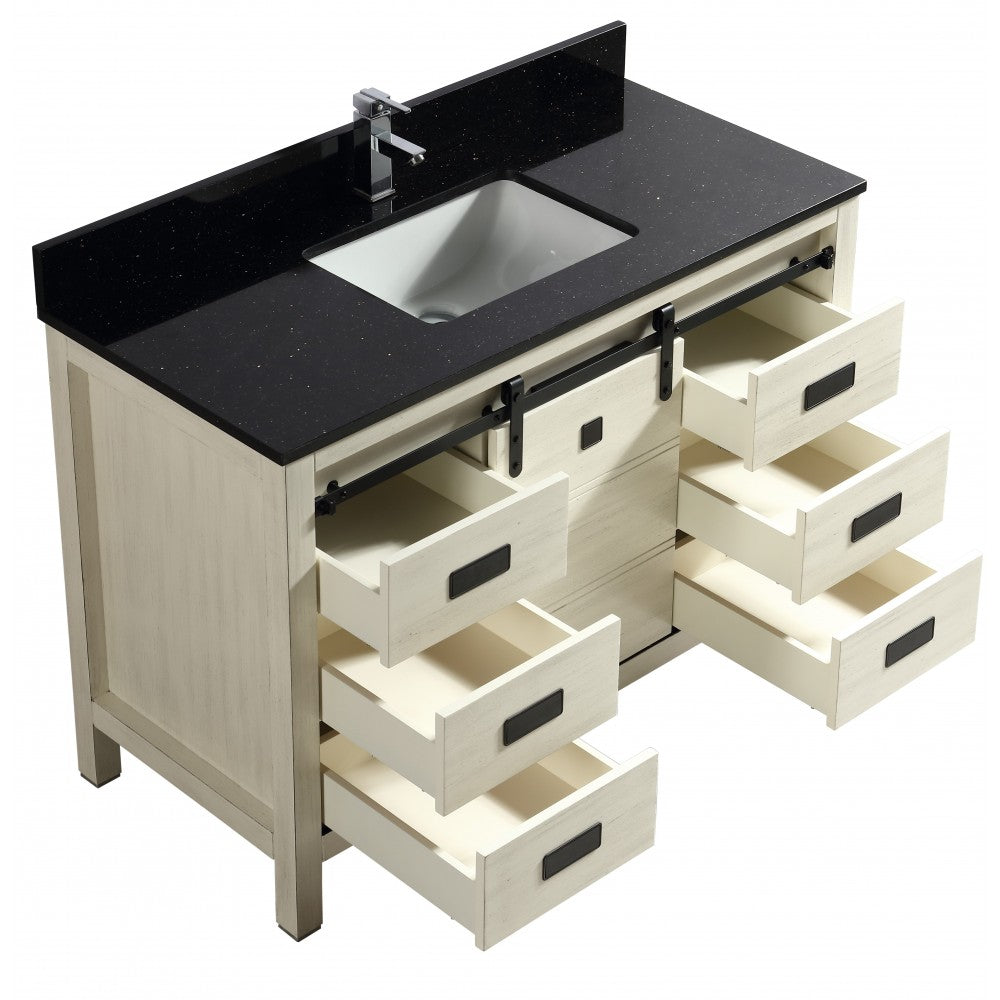 Saga 48" bois massif, Beige antique