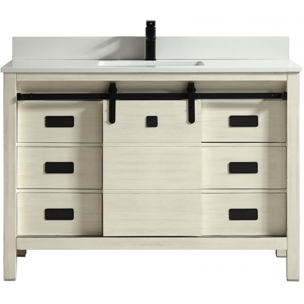 Saga 48" bois massif, Beige antique