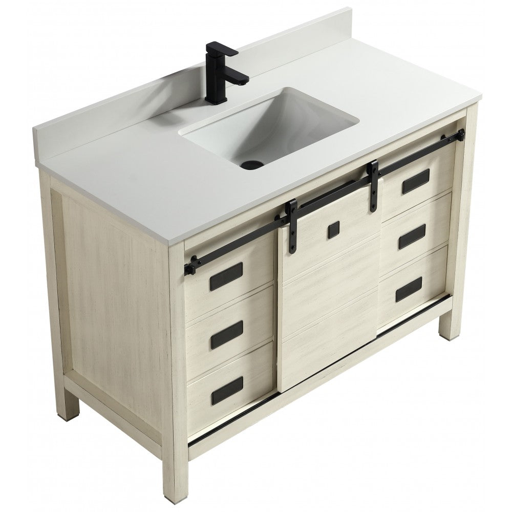 Saga 48" bois massif, Beige antique