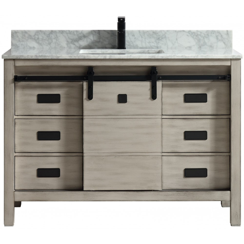 Saga 48" bois massif, Gris antique