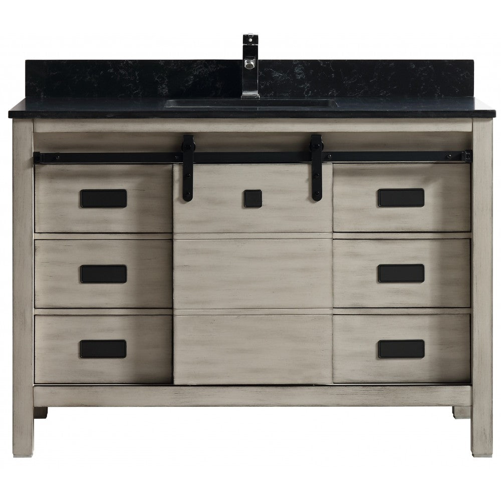 Saga 48" bois massif, Gris antique