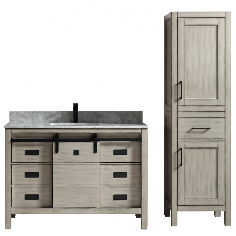Saga 48" bois massif, Gris antique