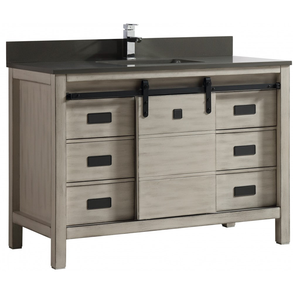 Saga 48" bois massif, Gris antique