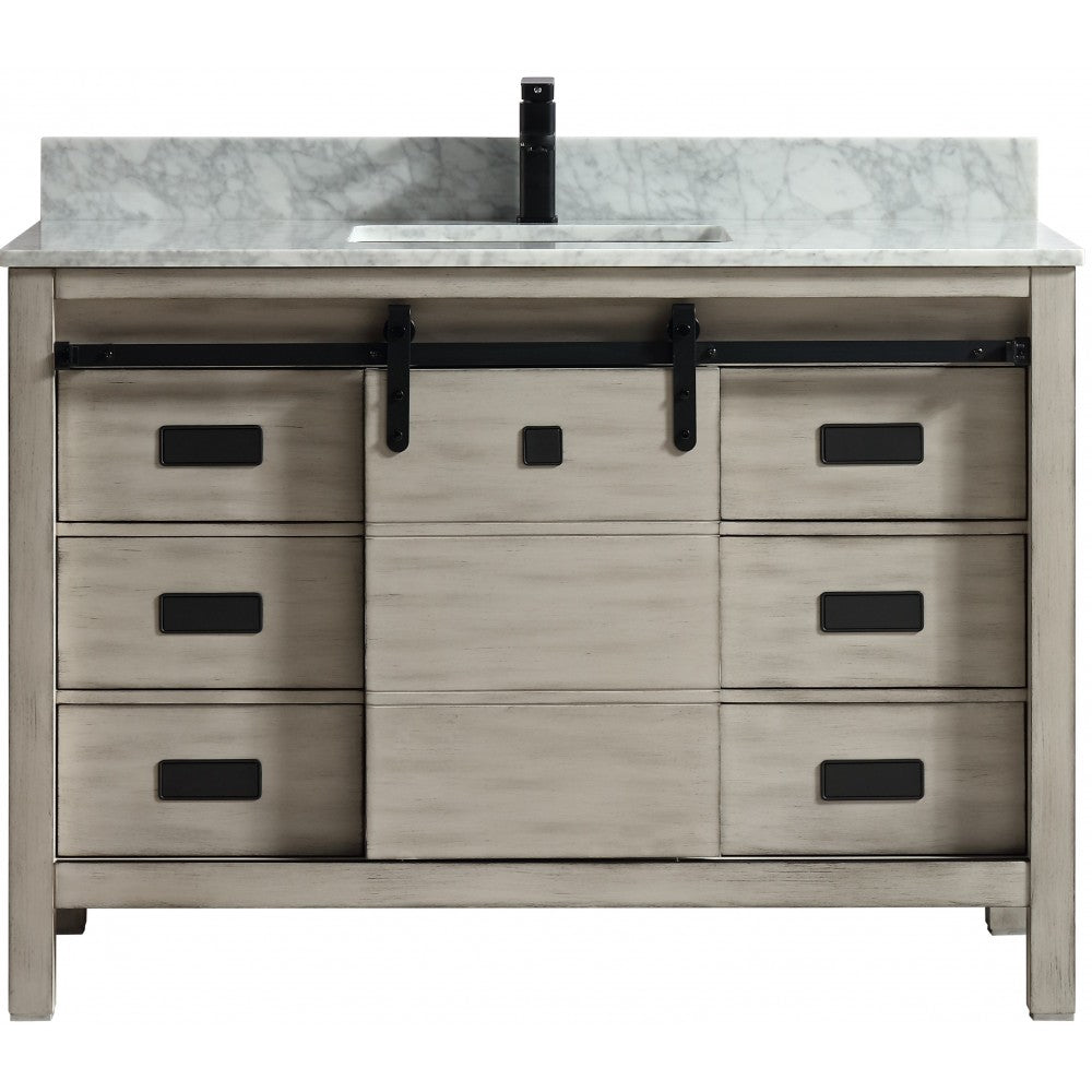 Saga 48" bois massif, Gris antique