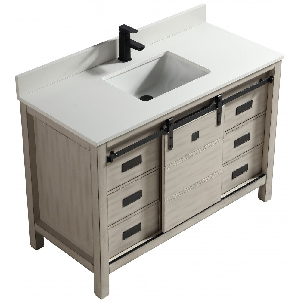Saga 48" bois massif, Gris antique