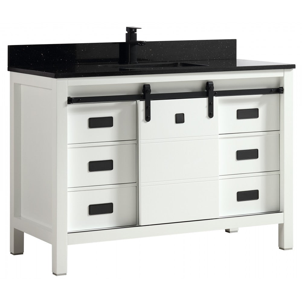 Saga 48" bois massif, Blanc