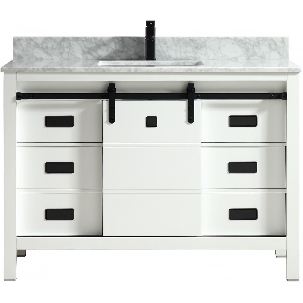 Saga 48" bois massif, Blanc