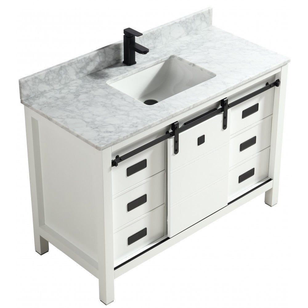 Saga 48" bois massif, Blanc