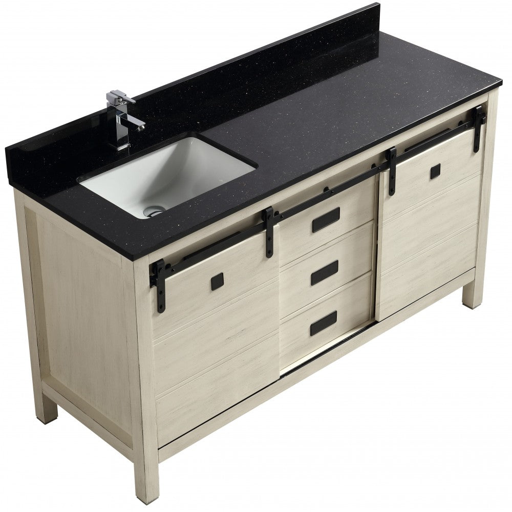 Saga 60" bois massif, Beige antique