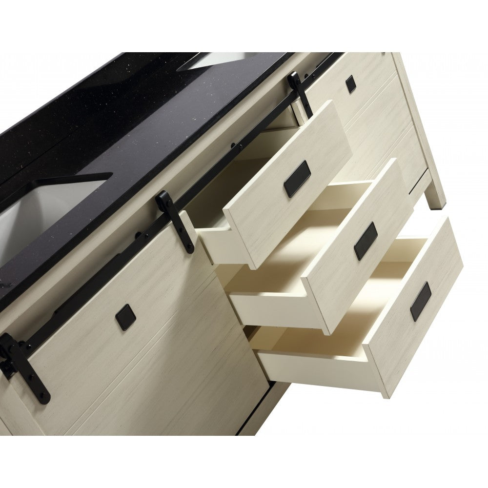 Saga 72" bois massif, Beige antique