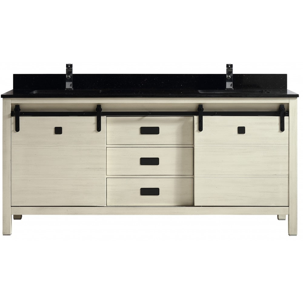 Saga 72" bois massif, Beige antique