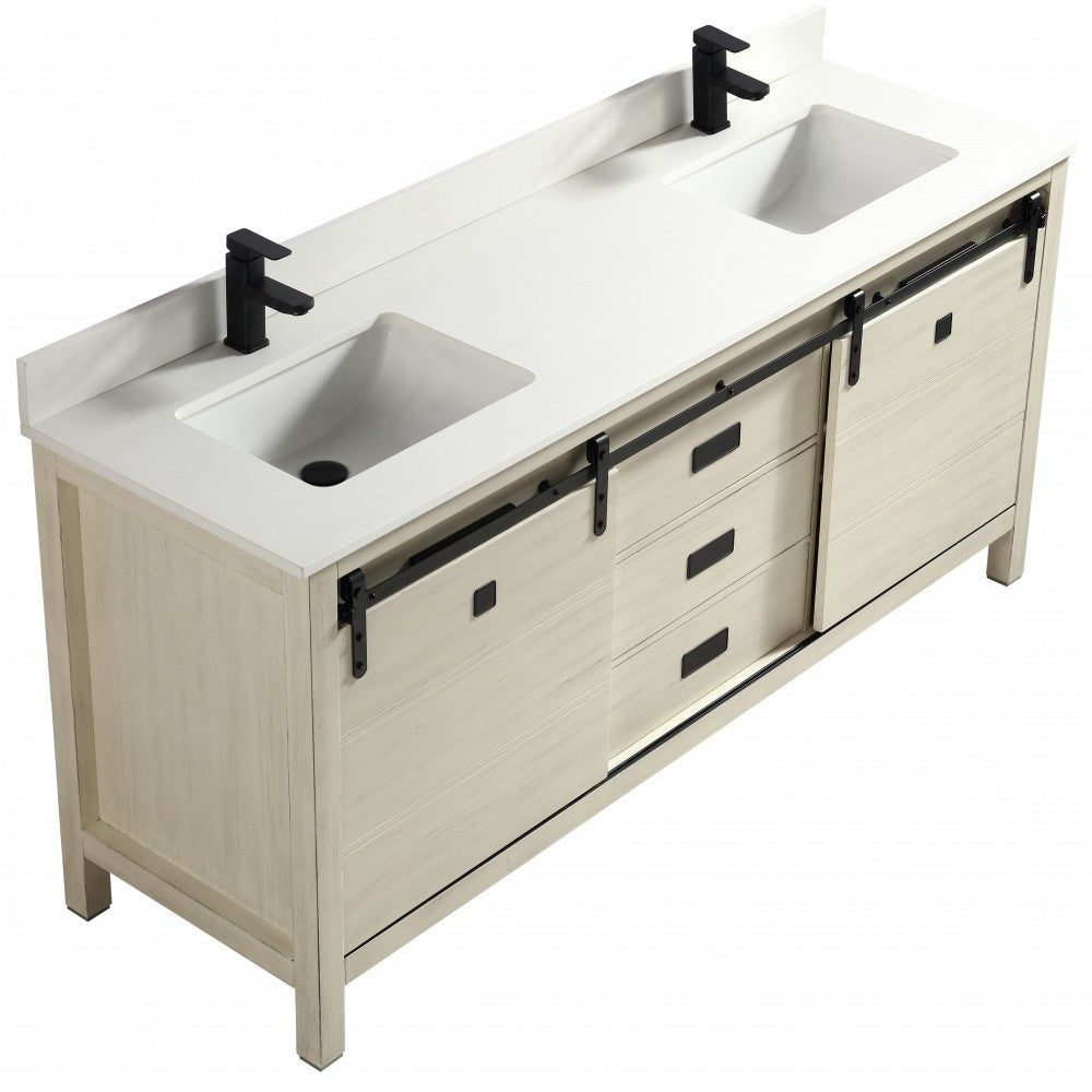 Saga 72" bois massif, Beige antique
