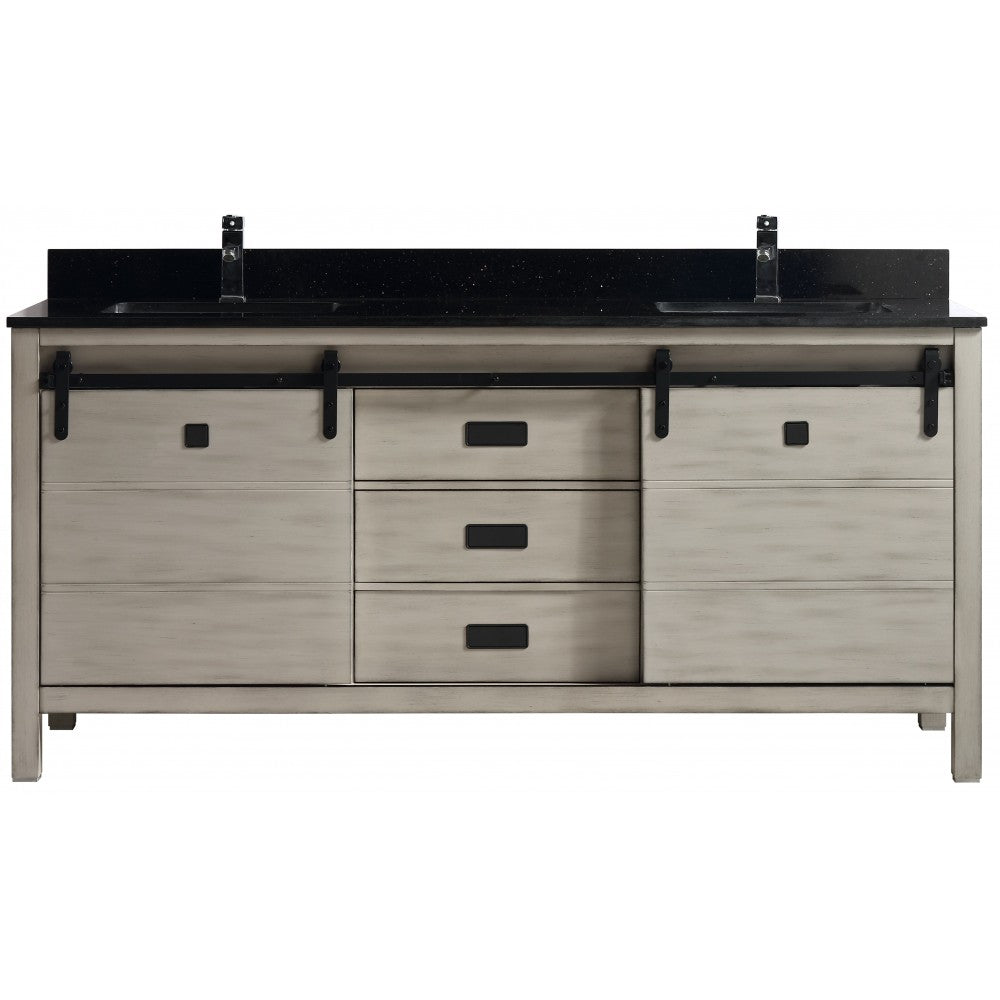Saga 72" bois massif, Gris antique