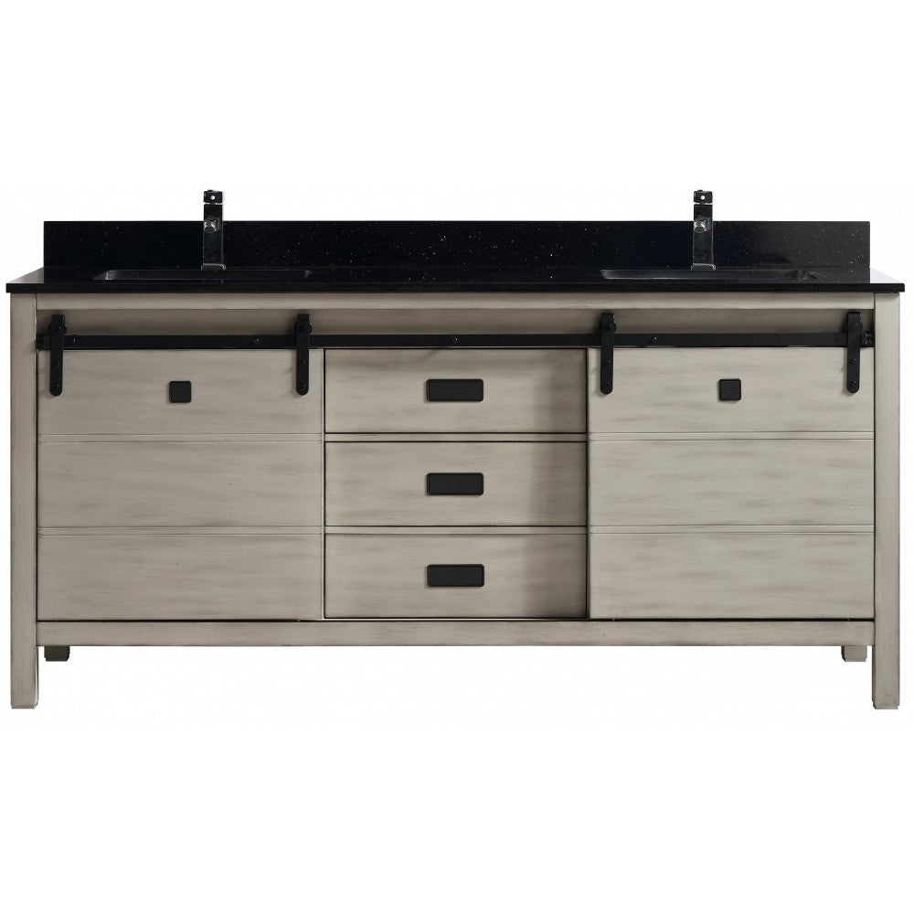 Saga 72" bois massif, Gris antique