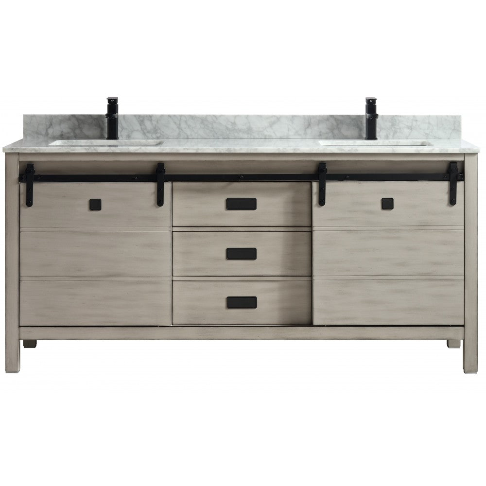 Saga 72" bois massif, Gris antique
