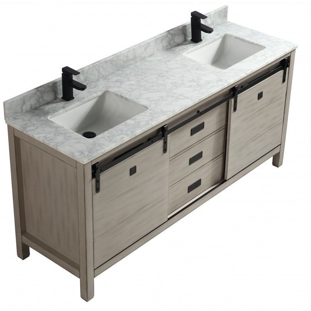 Saga 72" bois massif, Gris antique