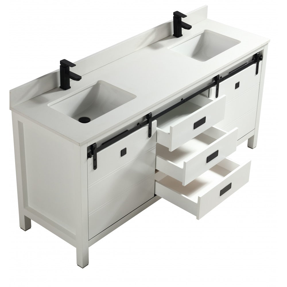 Saga 72" bois massif, Blanc