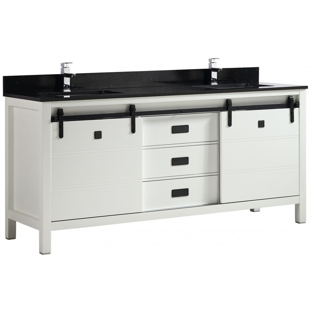 Saga 72" bois massif, Blanc