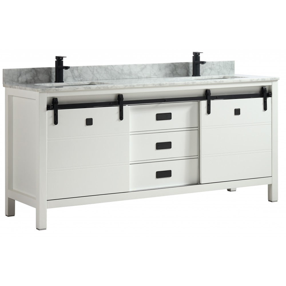 Saga 72" bois massif, Blanc