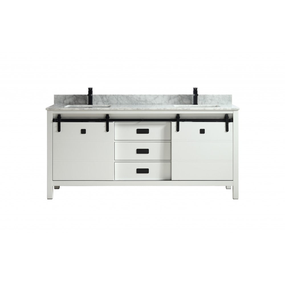 Saga 72" bois massif, Blanc