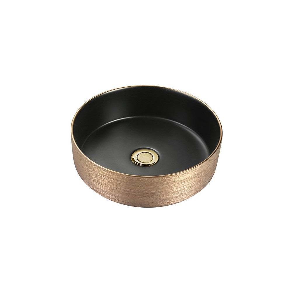 Epona 14", Lavabo rond - Noir et or
