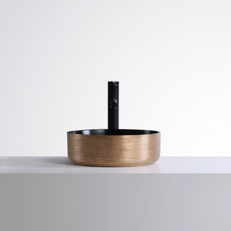 Epona 14", Lavabo rond - Noir et or