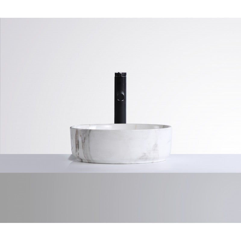 Epona 14", Lavabo rond avec effet marbre