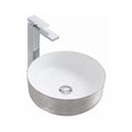 Epona 14", Lavabo rond - Argent et blanc