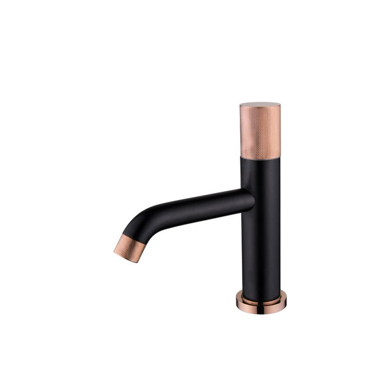 Mateo, Robinet de lavabo - Noir mat et or rose